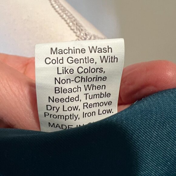 Shein Teal Unity Ruffle Trim Asymmetrical Hem Satin Skirt, Size Large - Picture 15 of 15